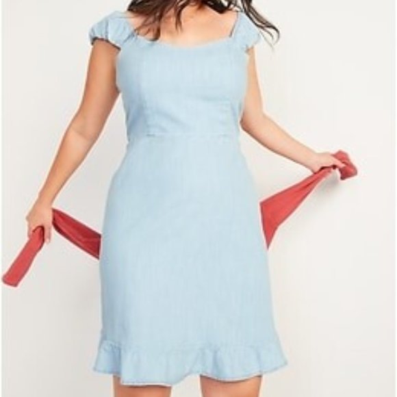 Old Navy Ruffle Denim Mini Dress - Picture 5 of 6